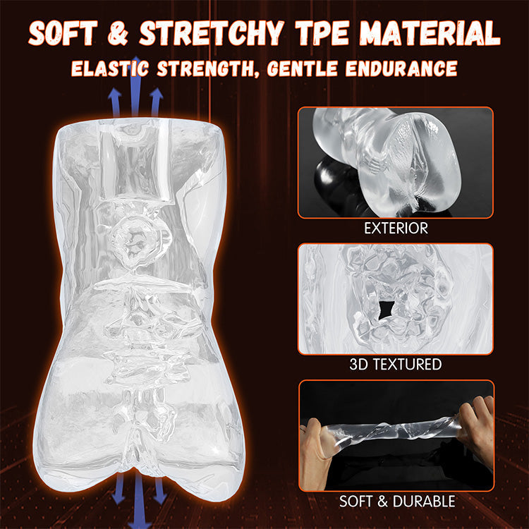 Transparent Manual Performance Stroker - Compact Intimacy Trainer