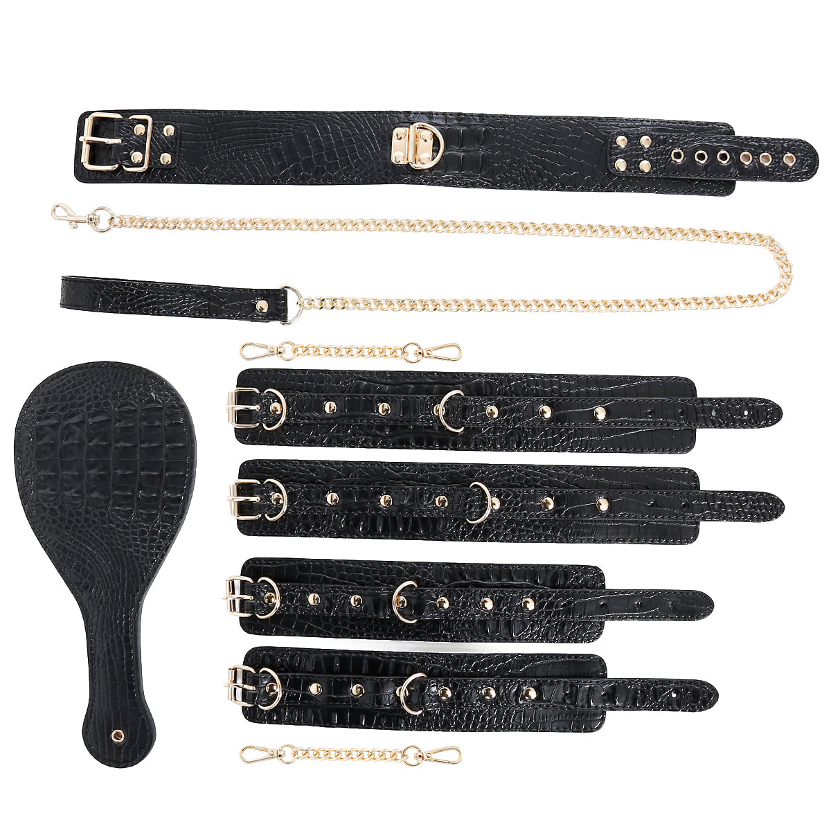 Premium 4-Piece Leather Restraint Set - Elegant Sensory Play Kit