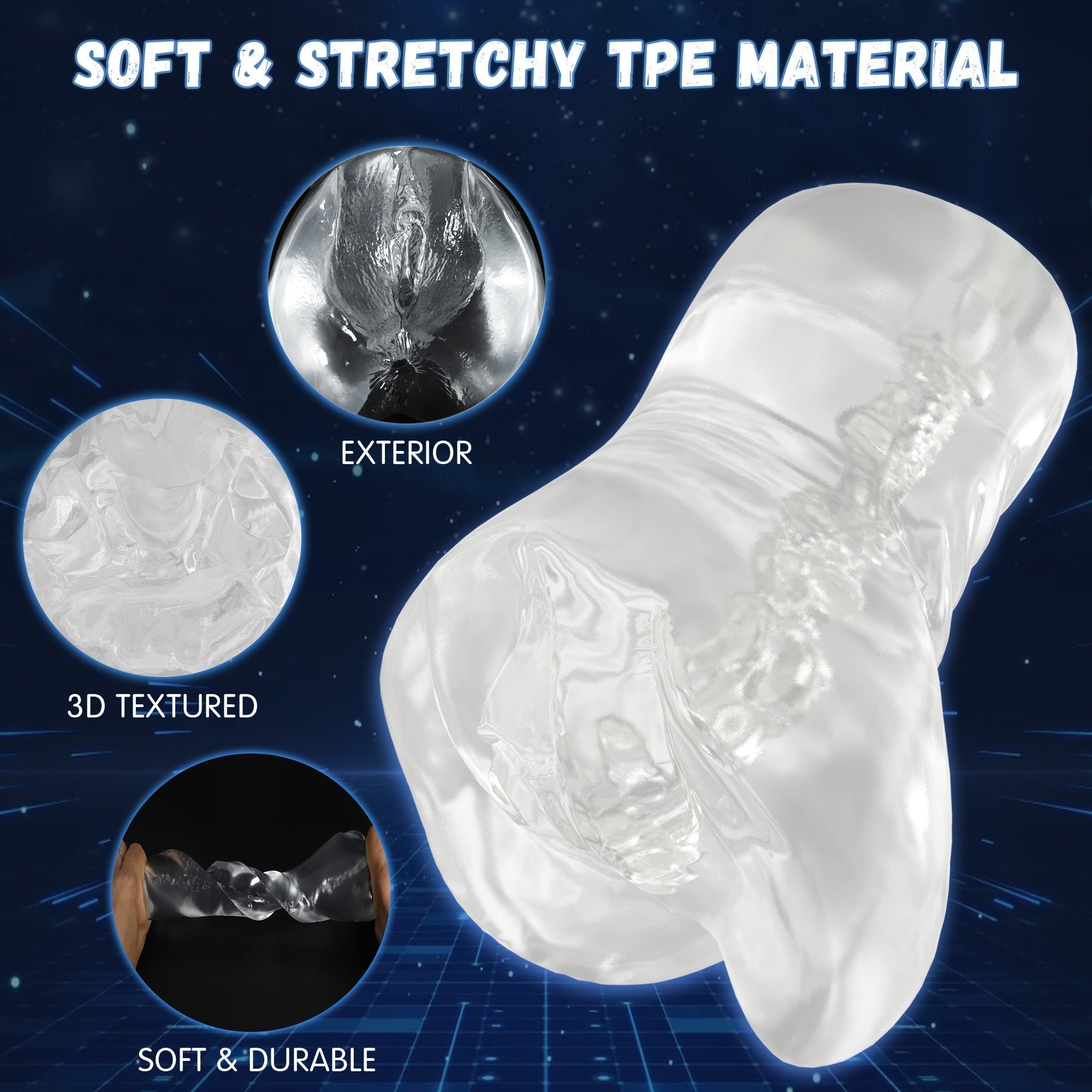 Transparent Manual Performance Stroker Plus - Enhanced Texture Trainer