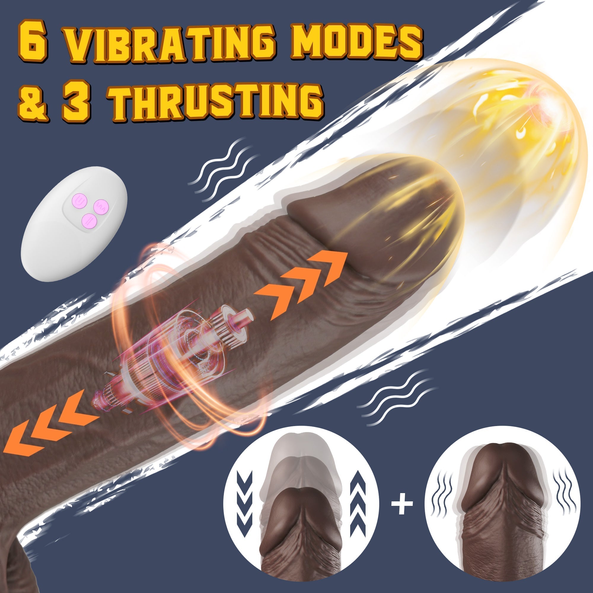 Elite 8-Inch Lifelike Realistic Massager - High-Intensity Vibrating Sensation