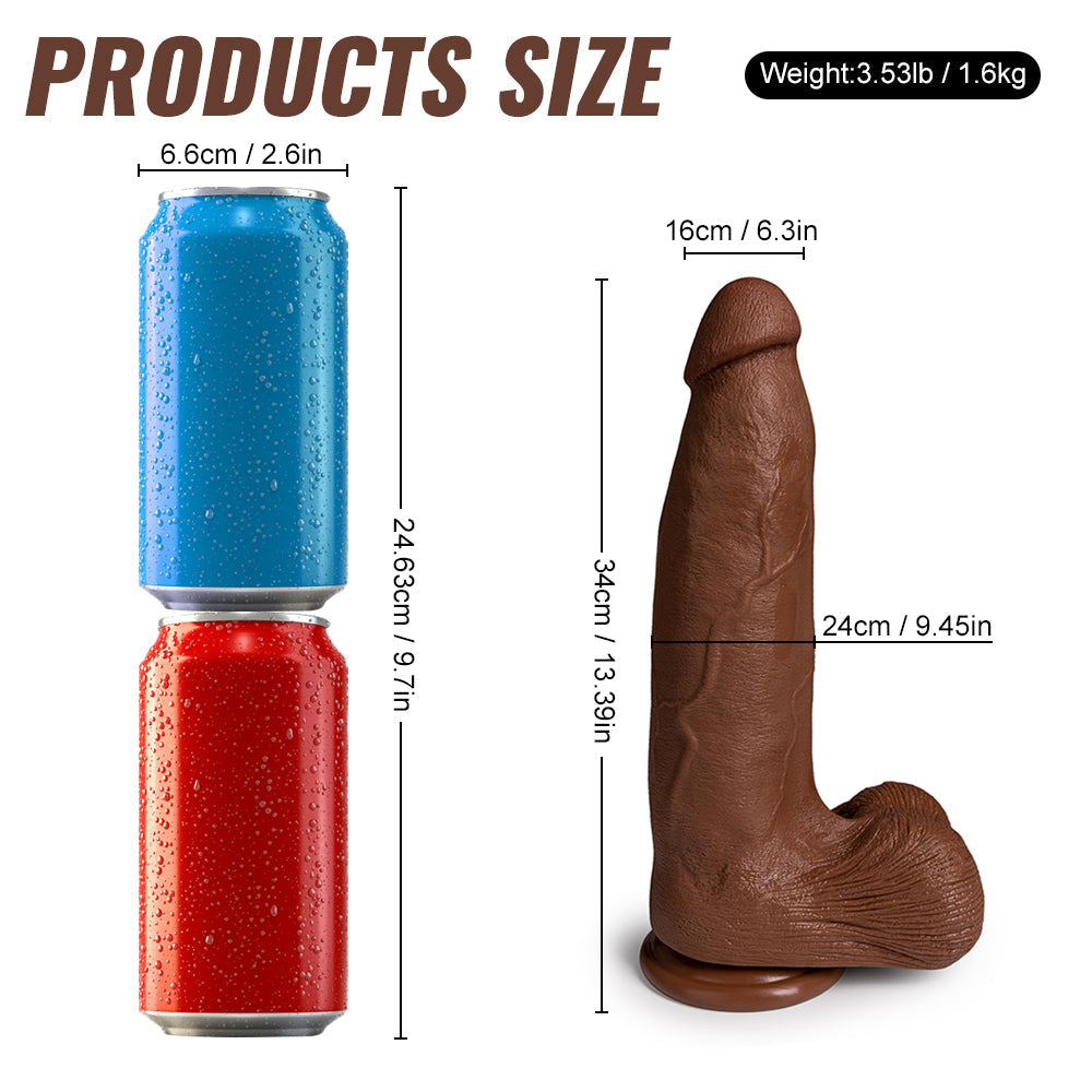 Ultimate 13.4-Inch Realistic Brown Massager - Giant Lifelike Design