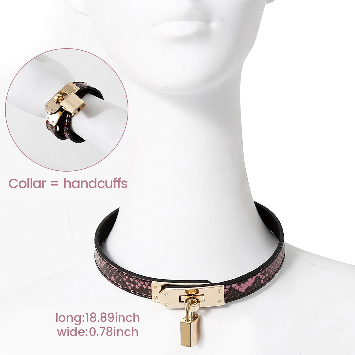 Exquisite 2-in-1 Leather Collar & Cuffs - Chic Bondage Set for Couples