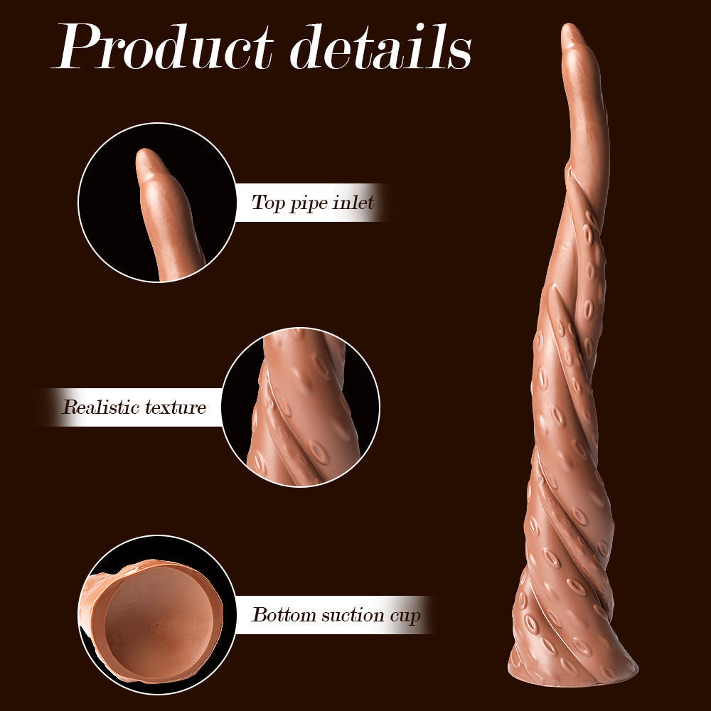 Elite 16-Inch Monster Spiral Massager - Super Long Textured Suction Base