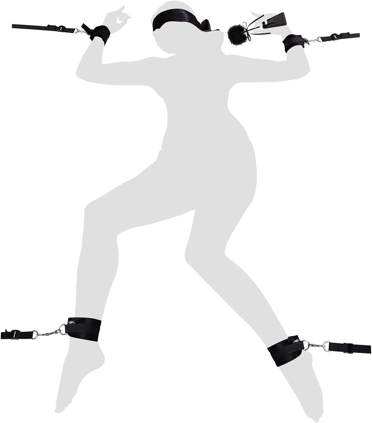 Elite Bed Restraint Kit - Includes Blindfold & Cuffs for Immersive Play