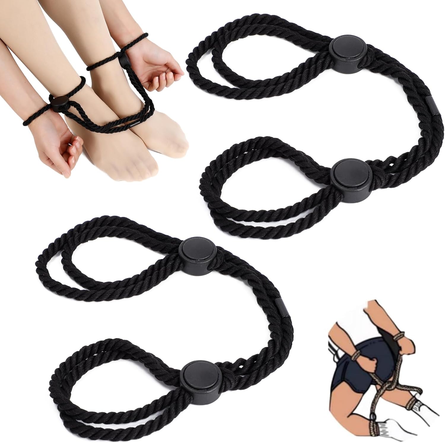 Premium Restraint Rope Set - Soft Bondage for Wrists & Ankles