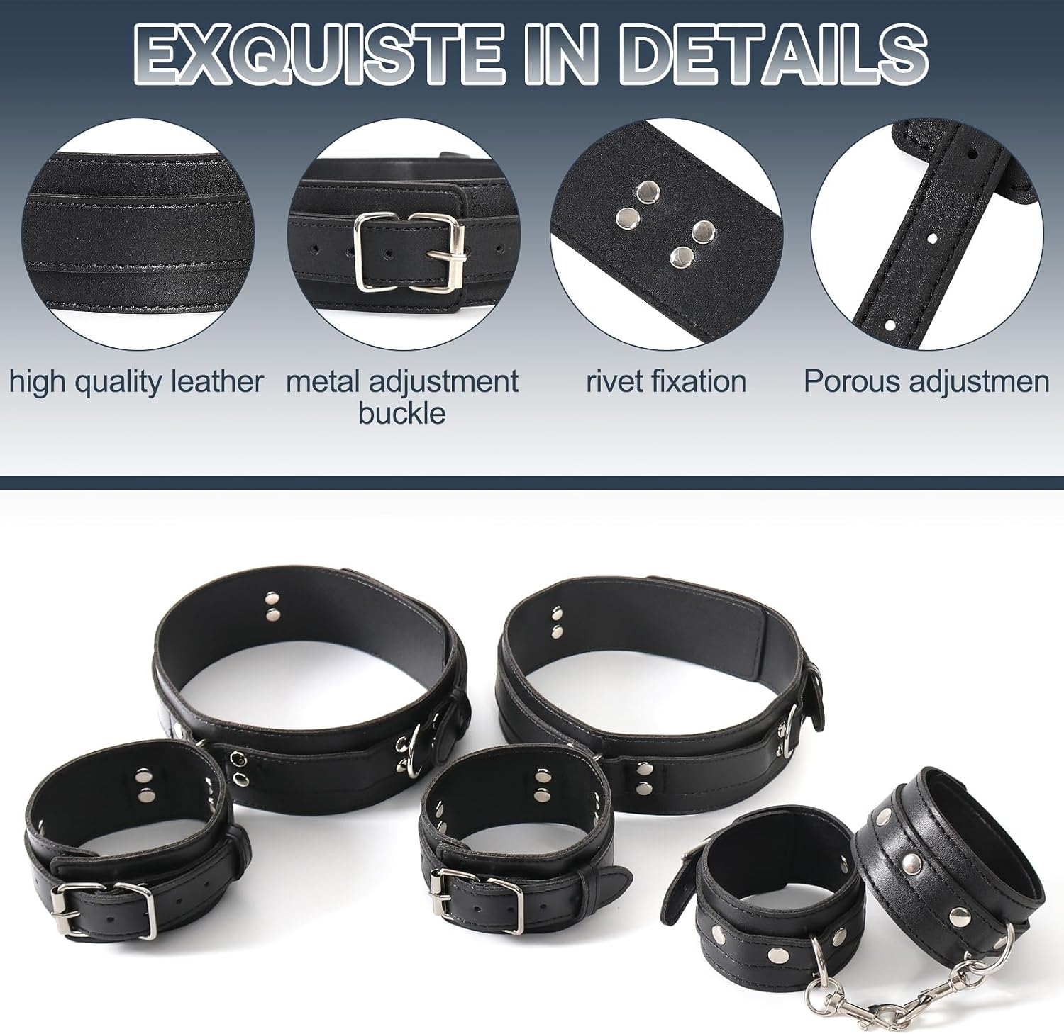 Elite 3-in-1 Bondage Restraint Kit - Adjustable Wrist & Ankle Straps