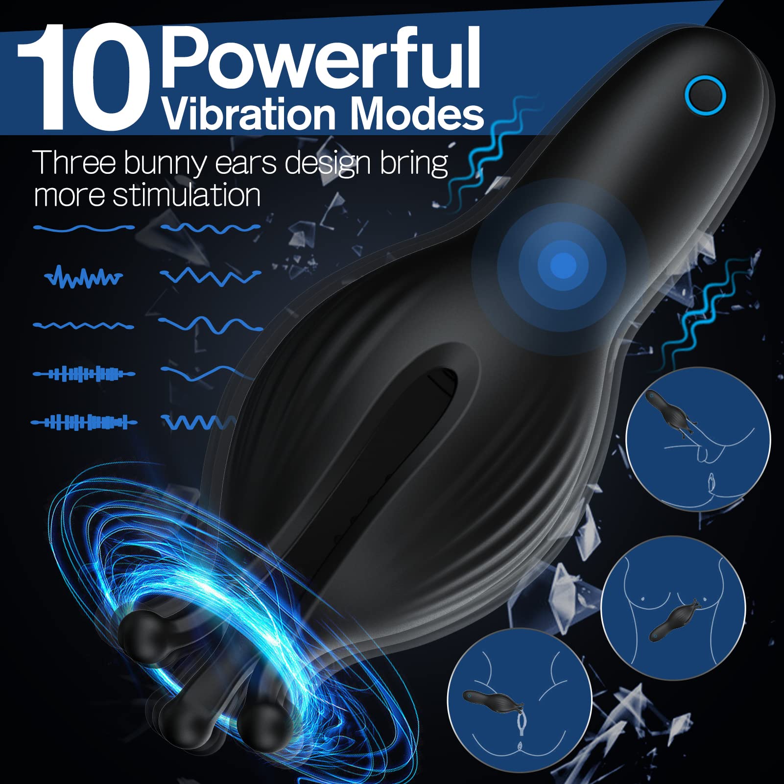 Playful Bunny Ears Personal Massager - Compact Vibrating Tech
