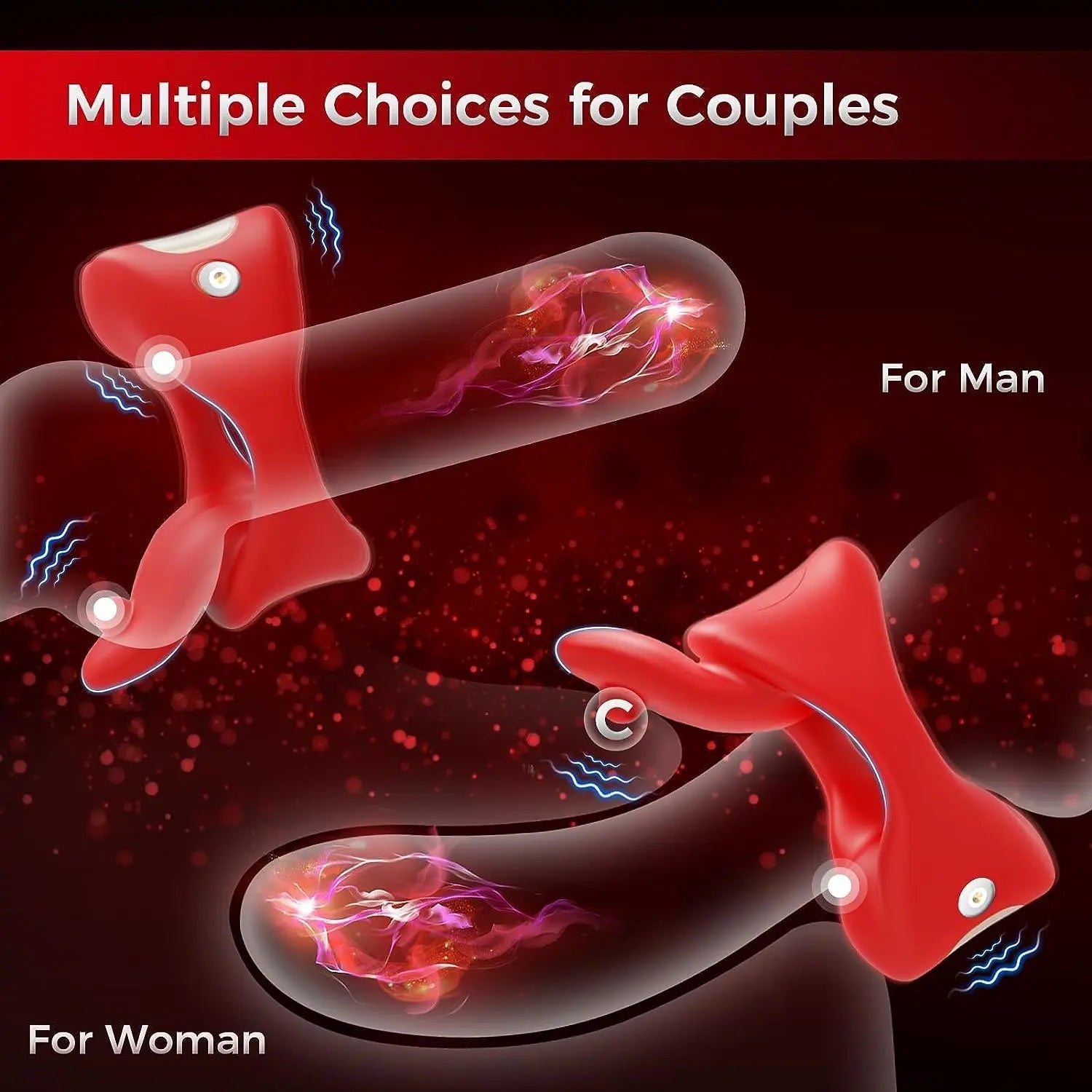 Sensual Tongue-Style Intimacy Ring - Vibrant Couples' Play Tool