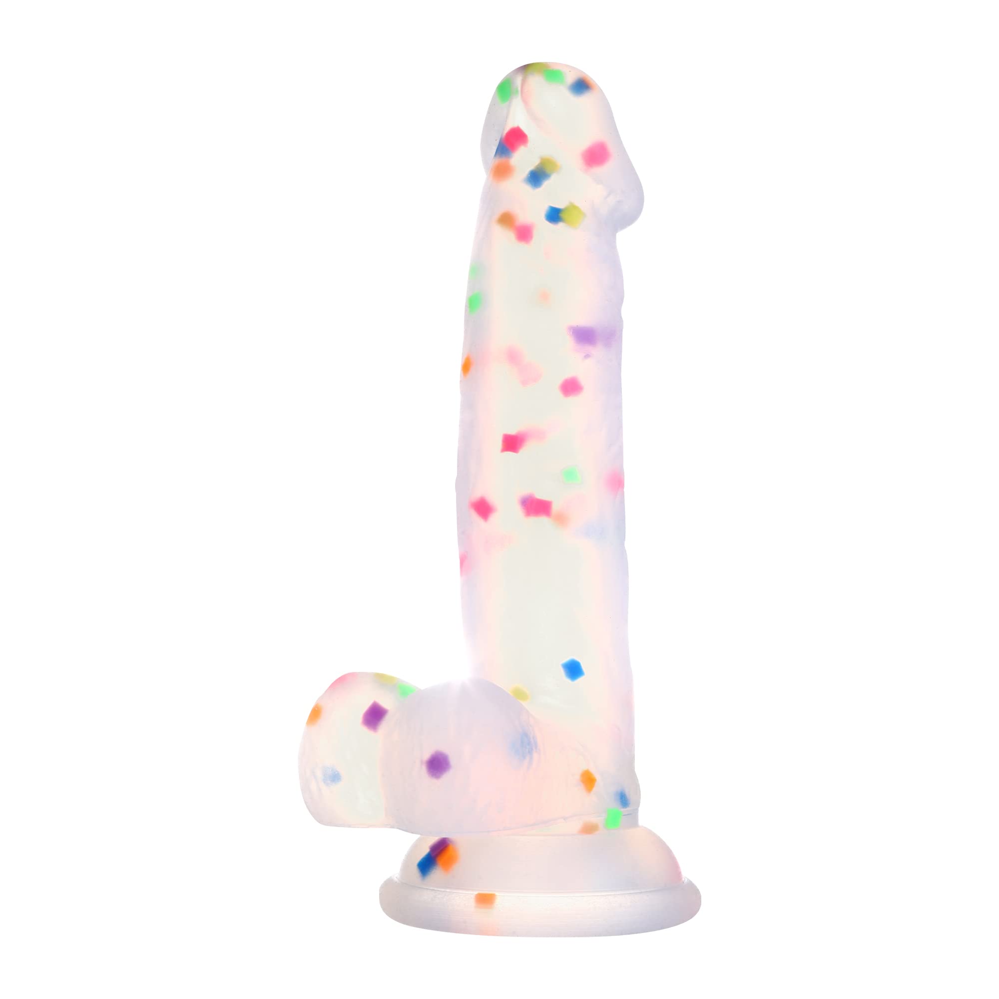 Chic 6.5-Inch Confetti Silicone Massager - Powerful Suction Cup Design