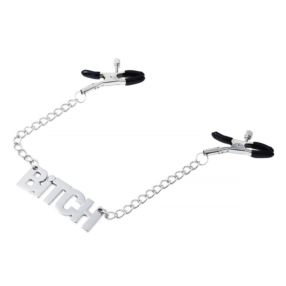 Seductive Chain Nipple Clamps - Adjustable Silver Finish for Edgy Play