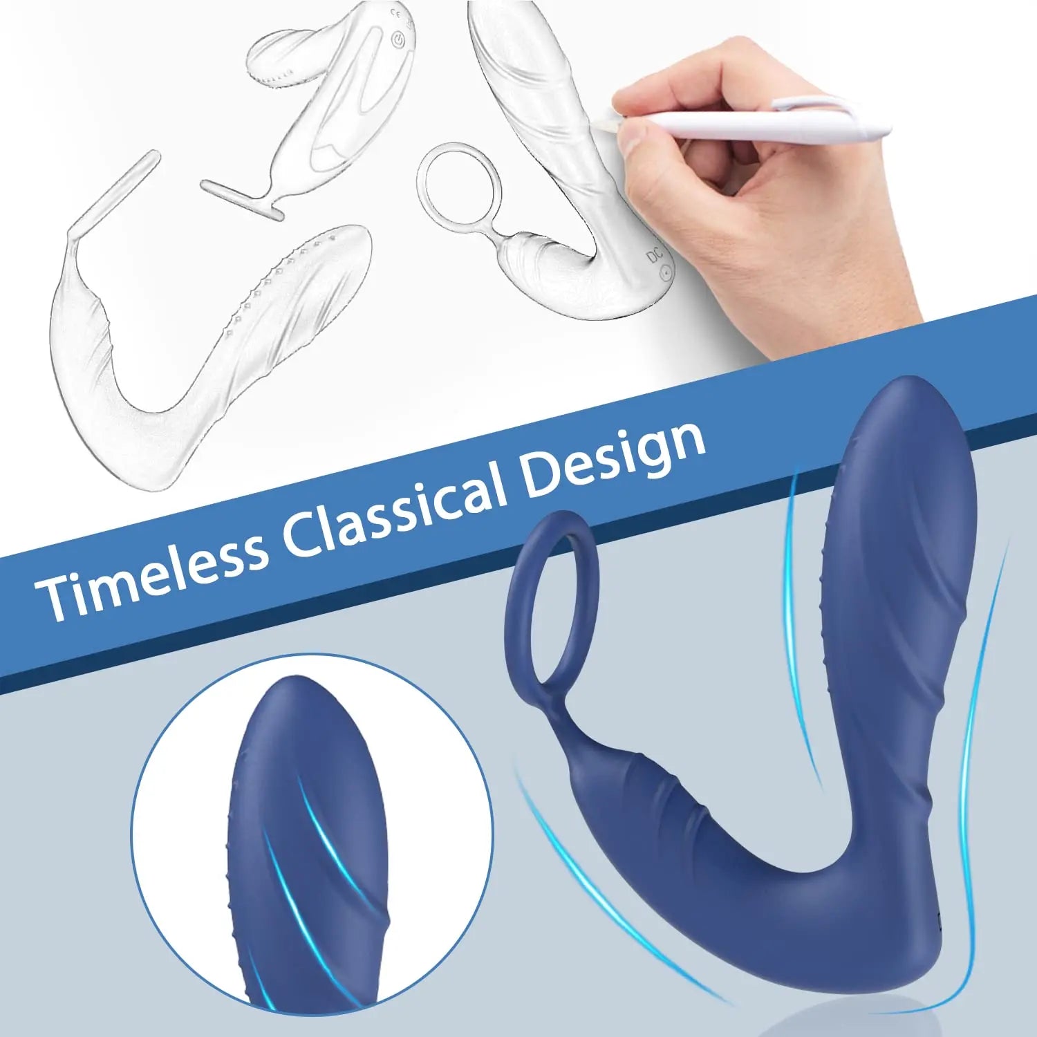 Professional Prostate Massager - Integrated Performance Ring for Men