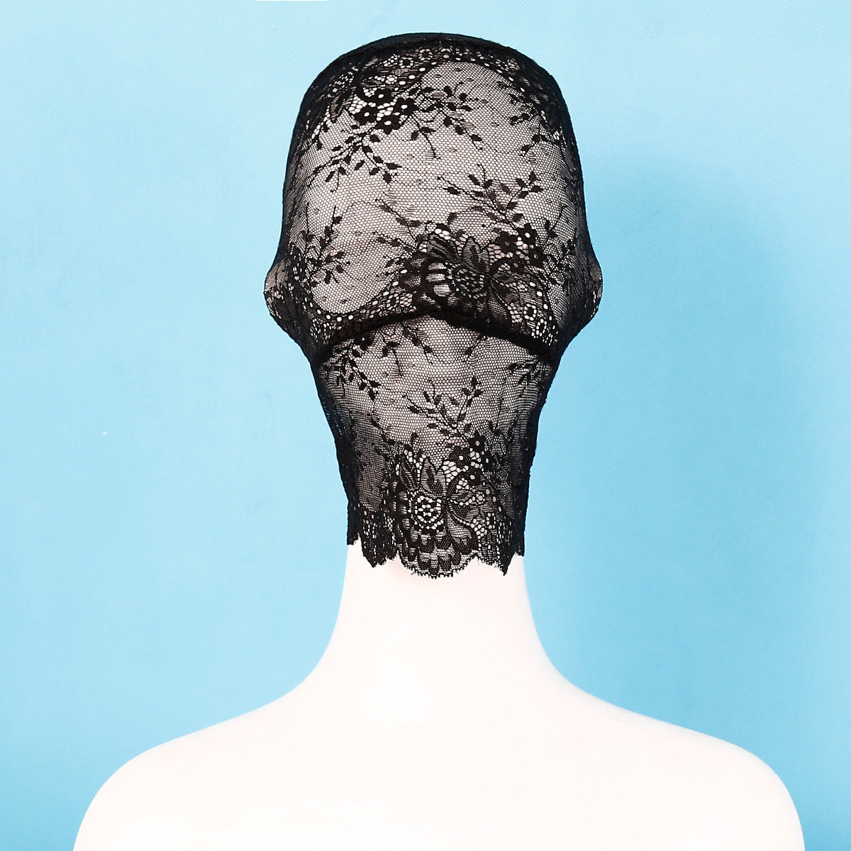 Mysterious Black Lace Hood - Elegant Sensual Accessory for Intimacy