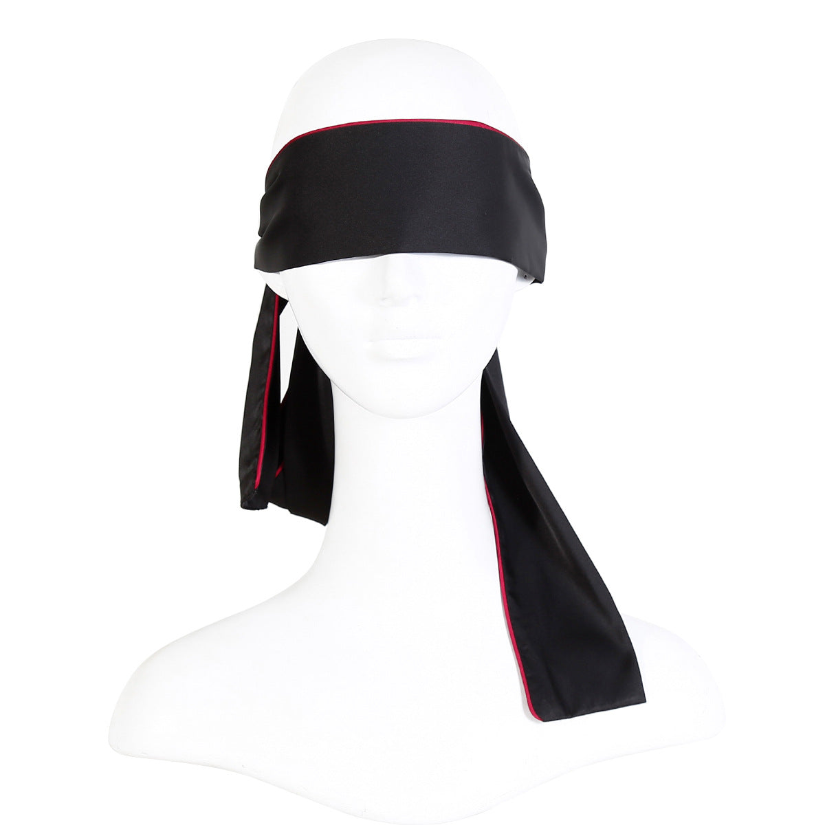 Elegant Black Silk Eye Mask - Sensual Restraint for Couples' Play
