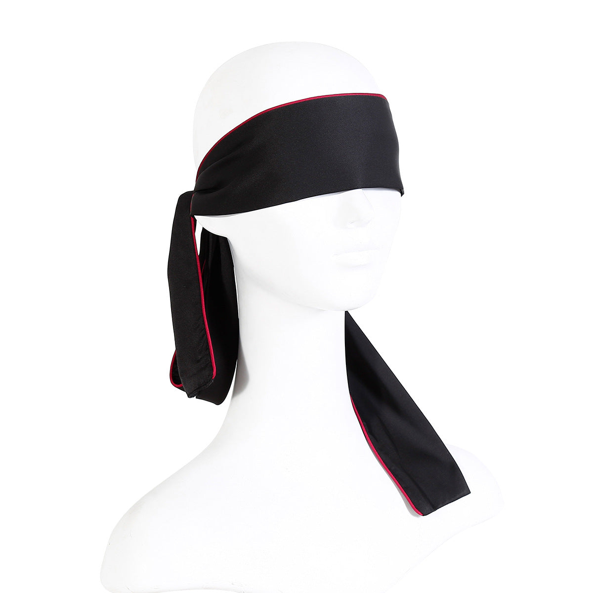 Elegant Black Silk Eye Mask - Sensual Restraint for Couples' Play