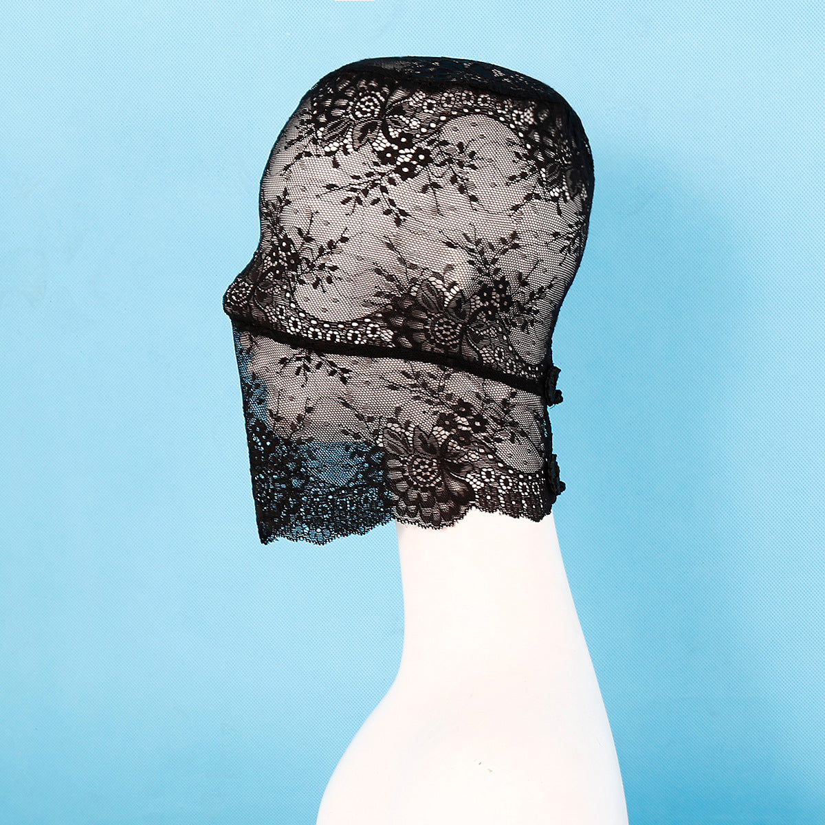 Mysterious Black Lace Hood - Elegant Sensual Accessory for Intimacy