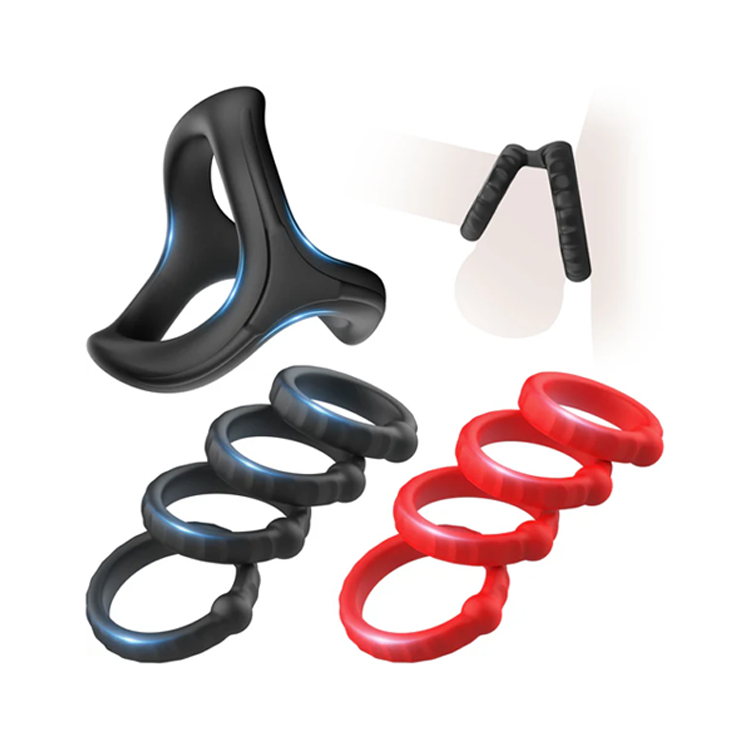 Premium Liquid Silicone Ring Set - Flexible Performance & Stamina