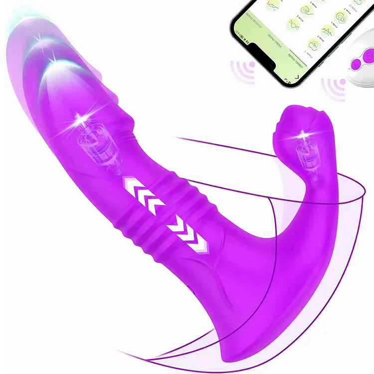 Smart App-Controlled Thrusting Massager - Realistic Texture & High Vibration