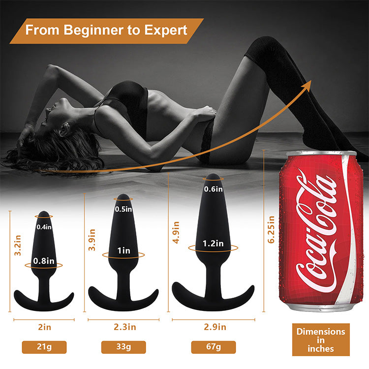 Elite 3-Piece Beginner Anal Wellness Set - Curved Base Comfort Design