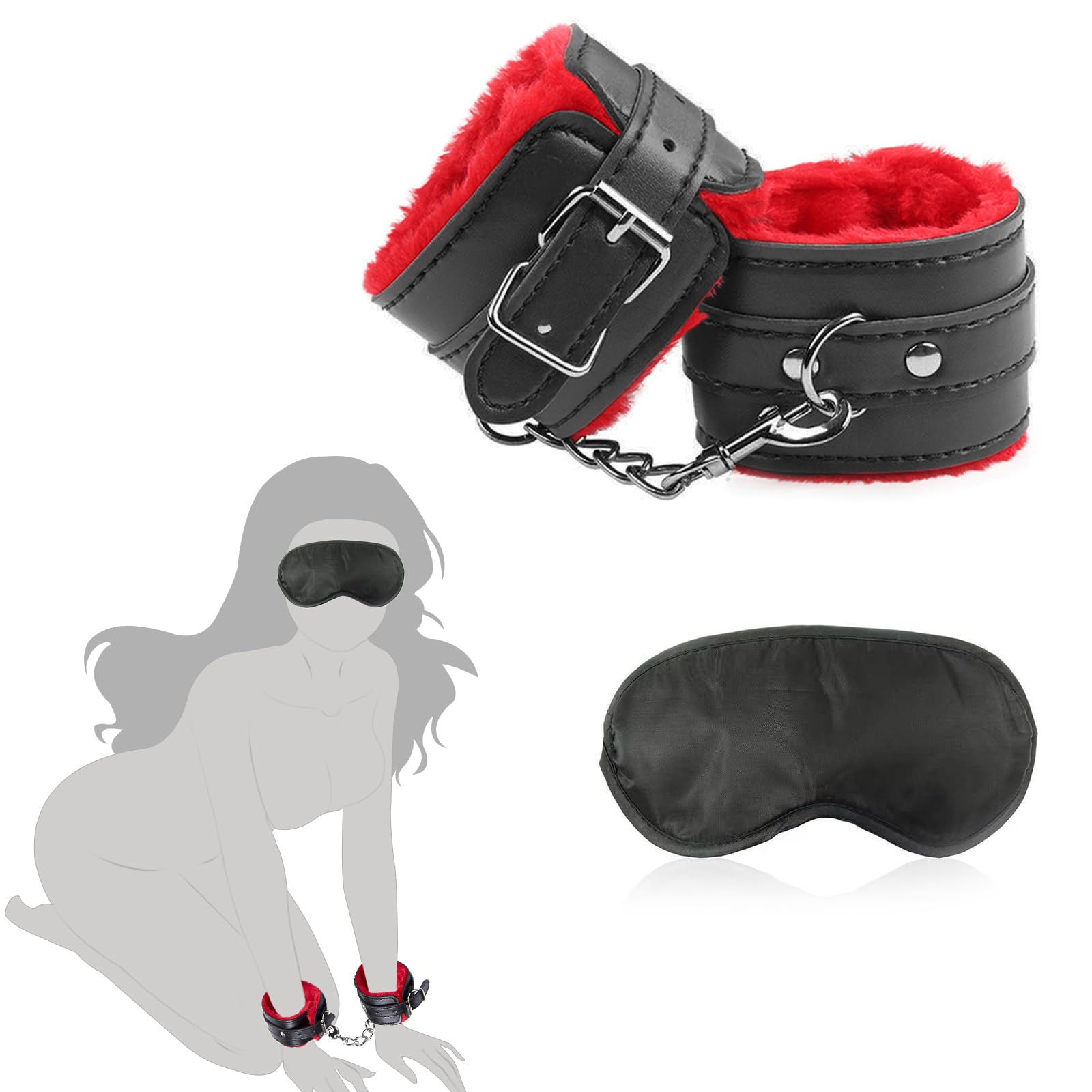 Intense Sensory Play Kit - Elegant Handcuffs & Satin Eye Mask