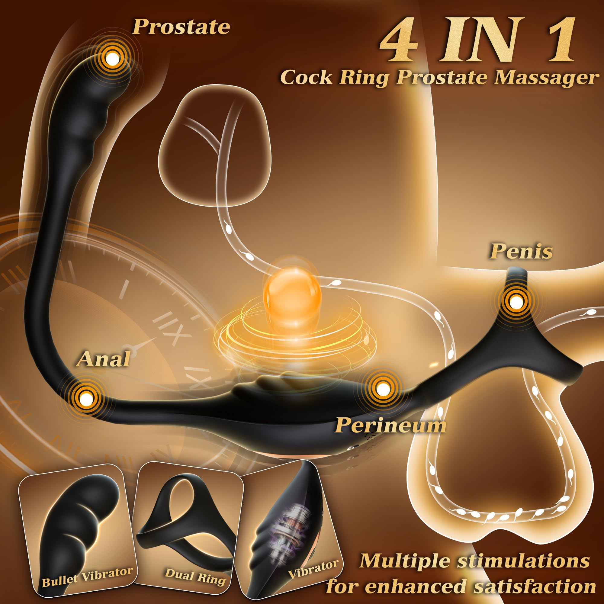 Elite Remote Control Prostate Massager - 10-Mode Vibrating Intimacy Ring